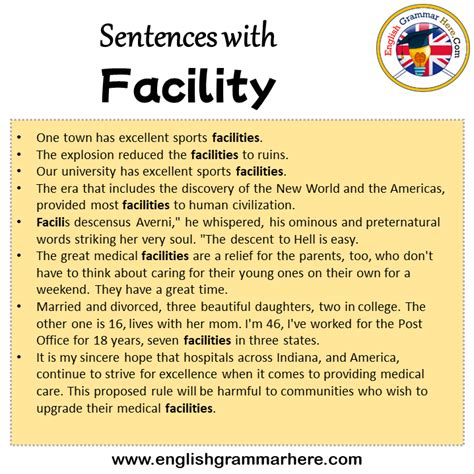 facility traduction|facility in a sentence.